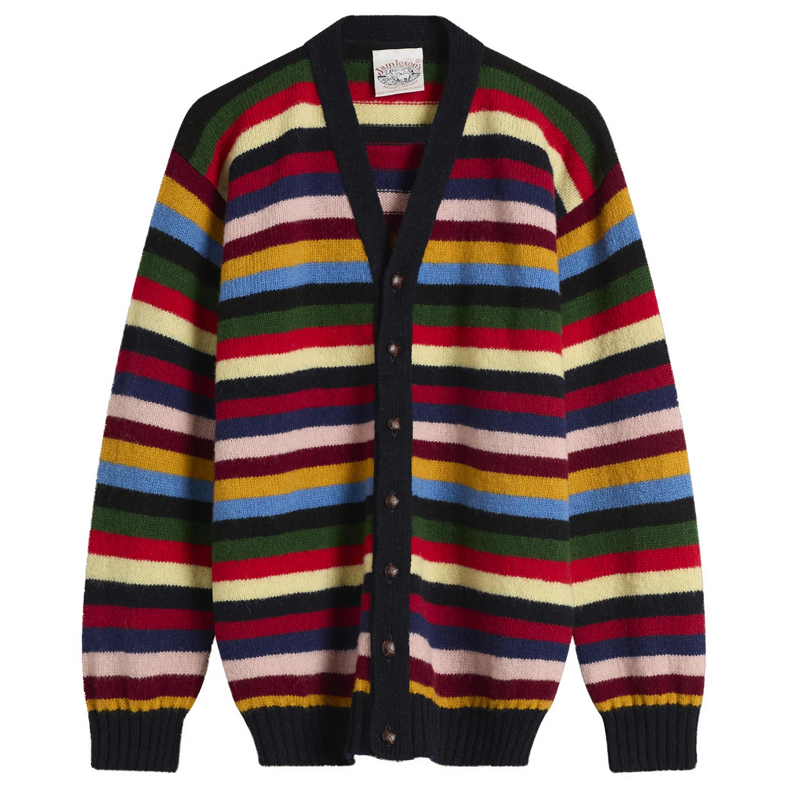 Jamieson's of Shetland Stripe V-Neck Cardigan