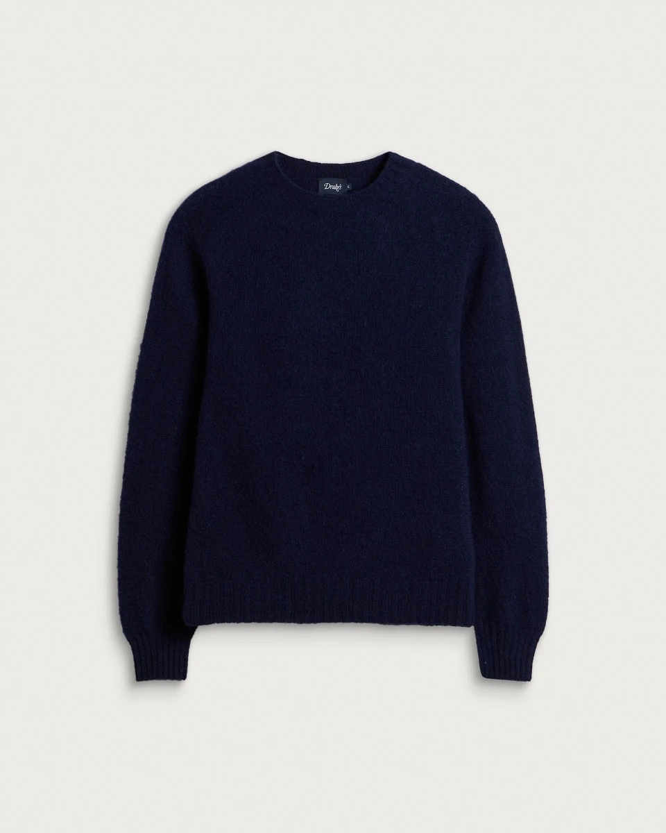 Drake's Brushed Shetland Crew Knit