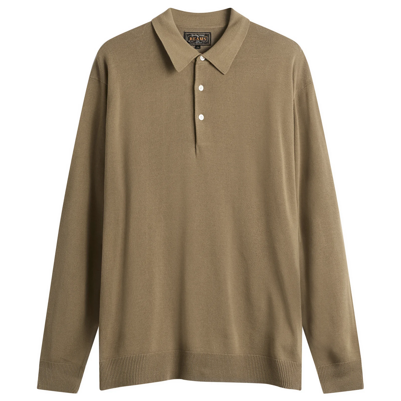 Beams Plus 12g Knit Long Sleeve Polo