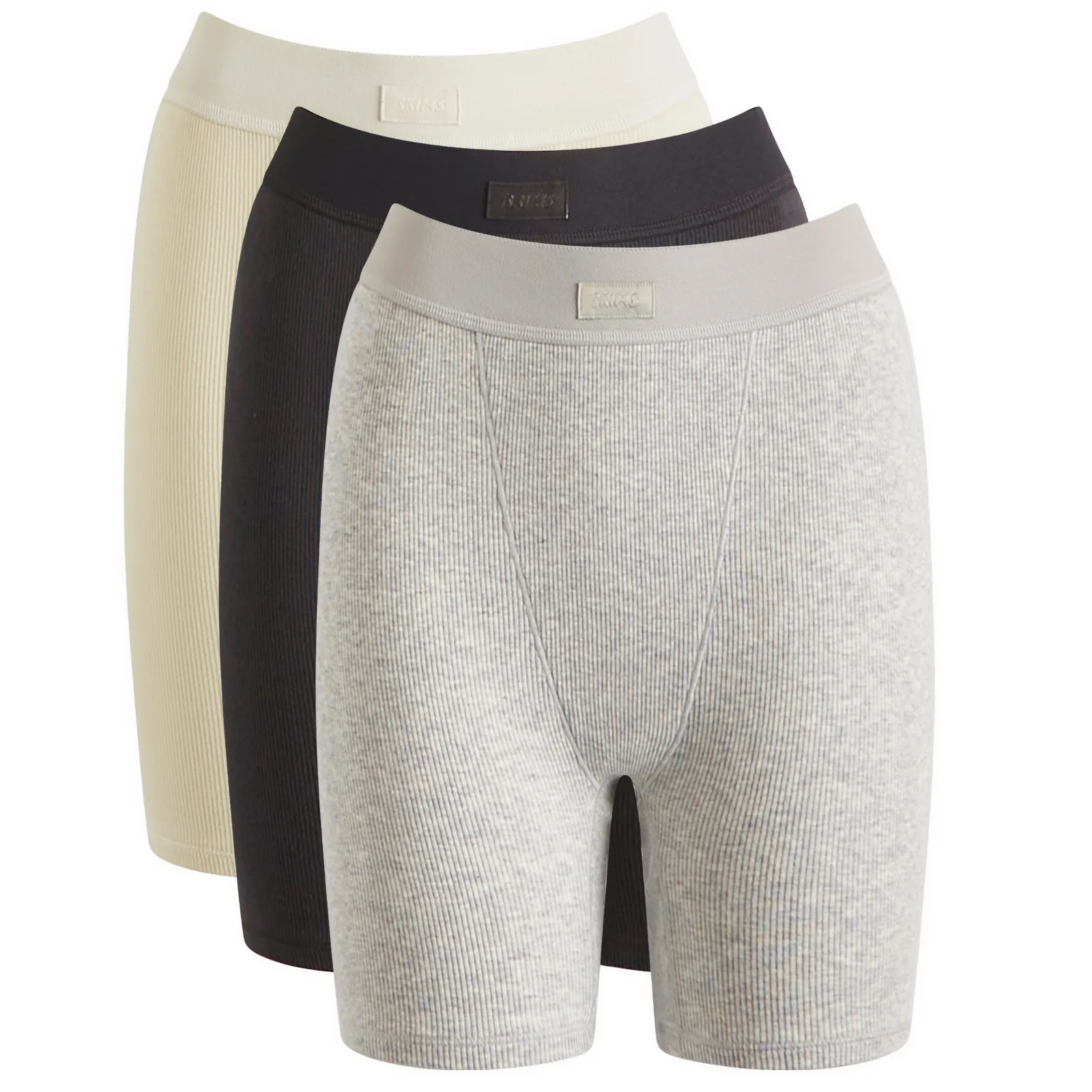 SKIMS Cotton Rib Boxer 3 Pack Bundle