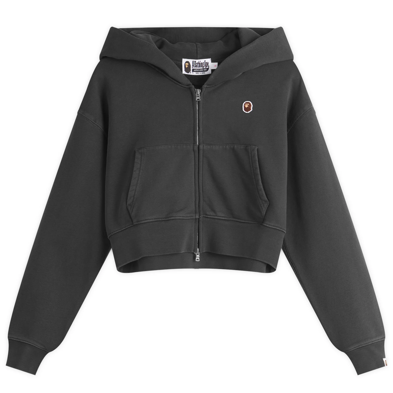 A Bathing Ape Pigment Dyed One Point Crop Zip Hoodie
