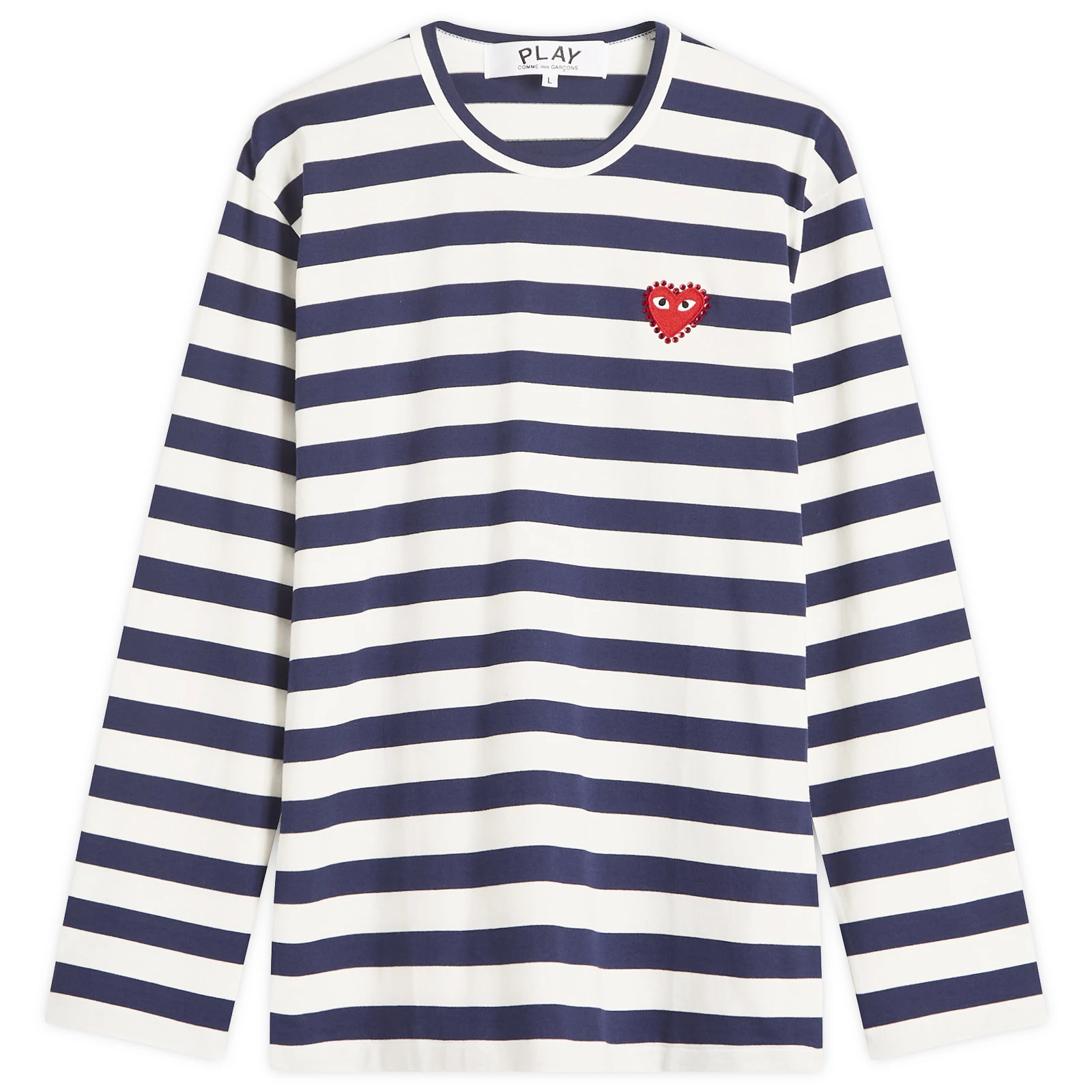 Comme des Garçons Play Studded Heart Long Sleeve T-Shirt