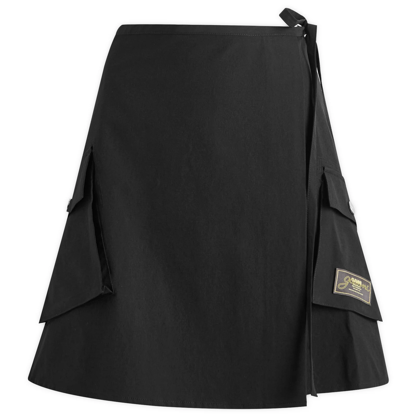 GANNI Stretch Shell Wrap Mini Skirt - END. Exclusive