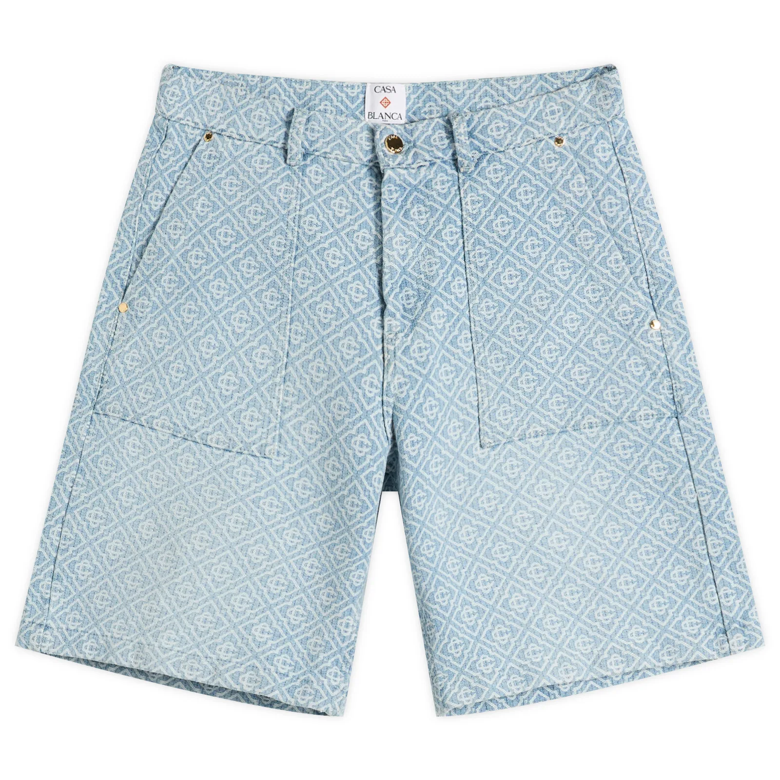 Casablanca Relaxed Monogram Denim Shorts