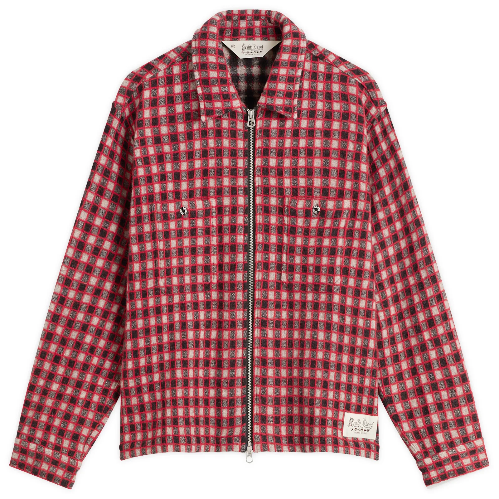 Brain Dead Check Mate Flannel Zip Shirt