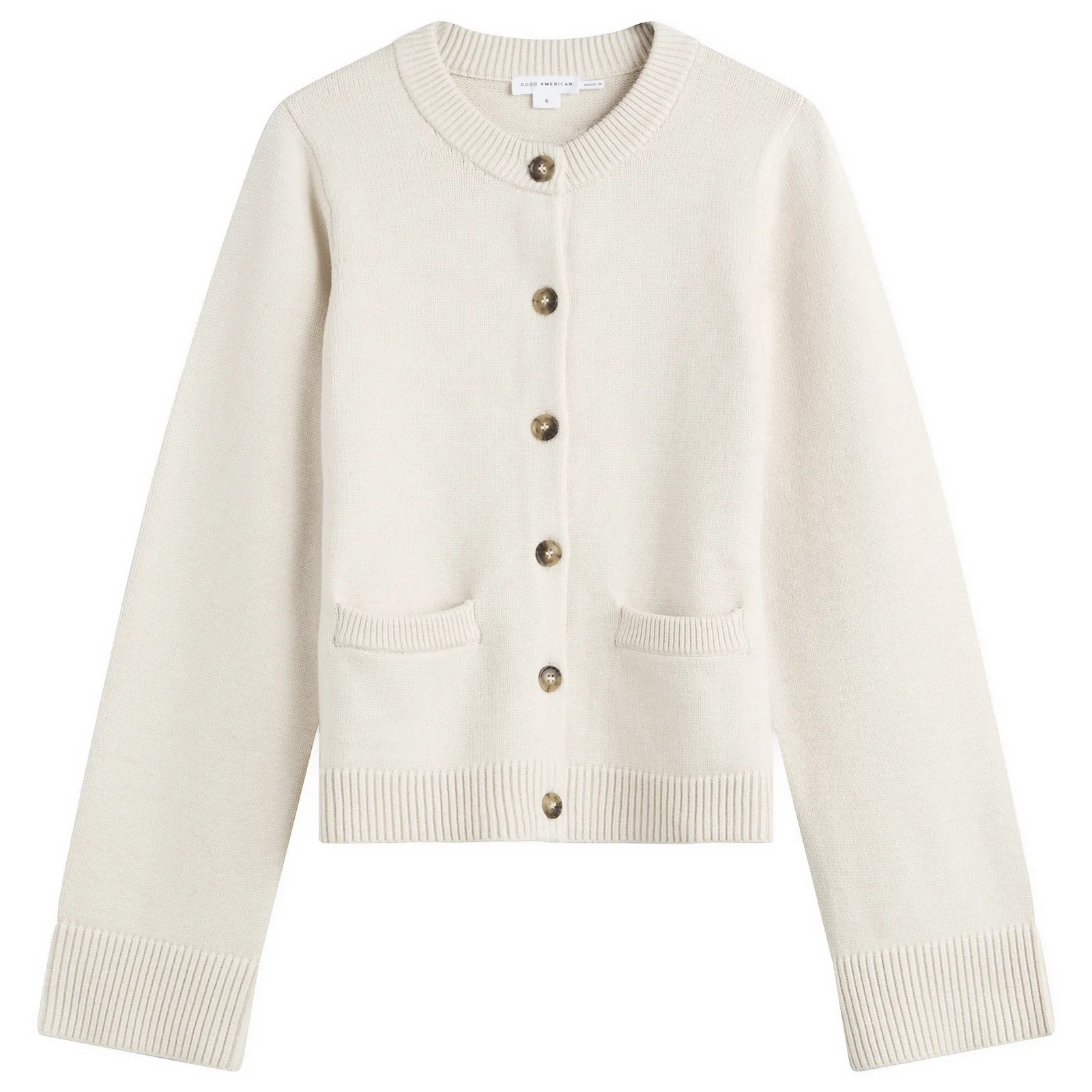 Good American Button Front Knit Cardigan