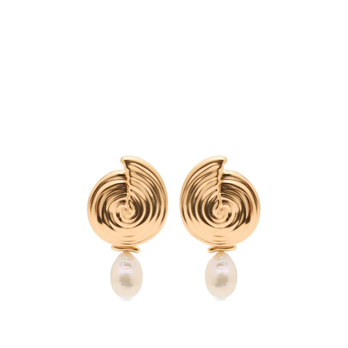 Missoma Spiral Interchangeable Pearl Drop Earrings