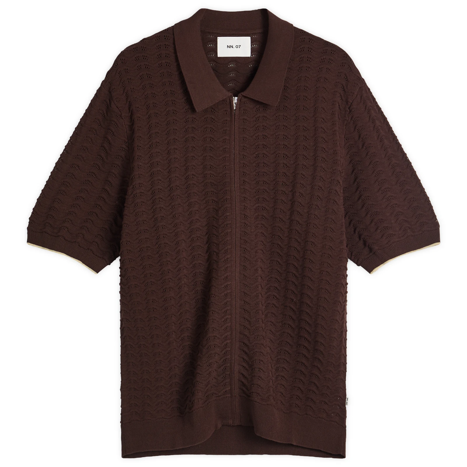 NN07 Gustav Pointelle Stitch Zip Polo