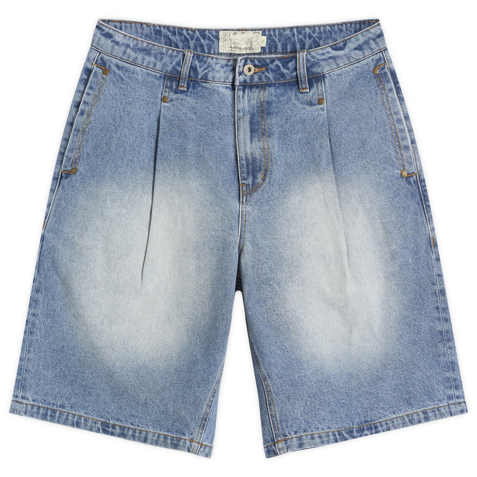 Dime Pleated Denim Shorts