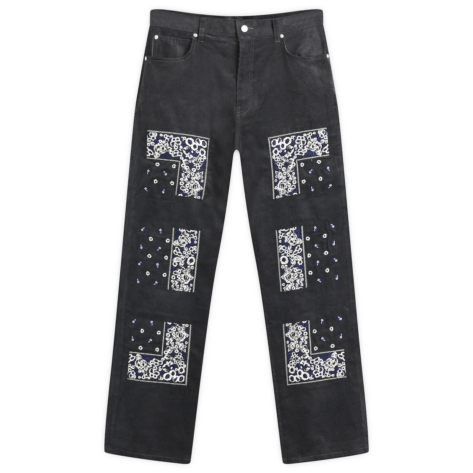 NOMARHYTHM TEXTILE Bandana Embroidery Corduroy Trousers