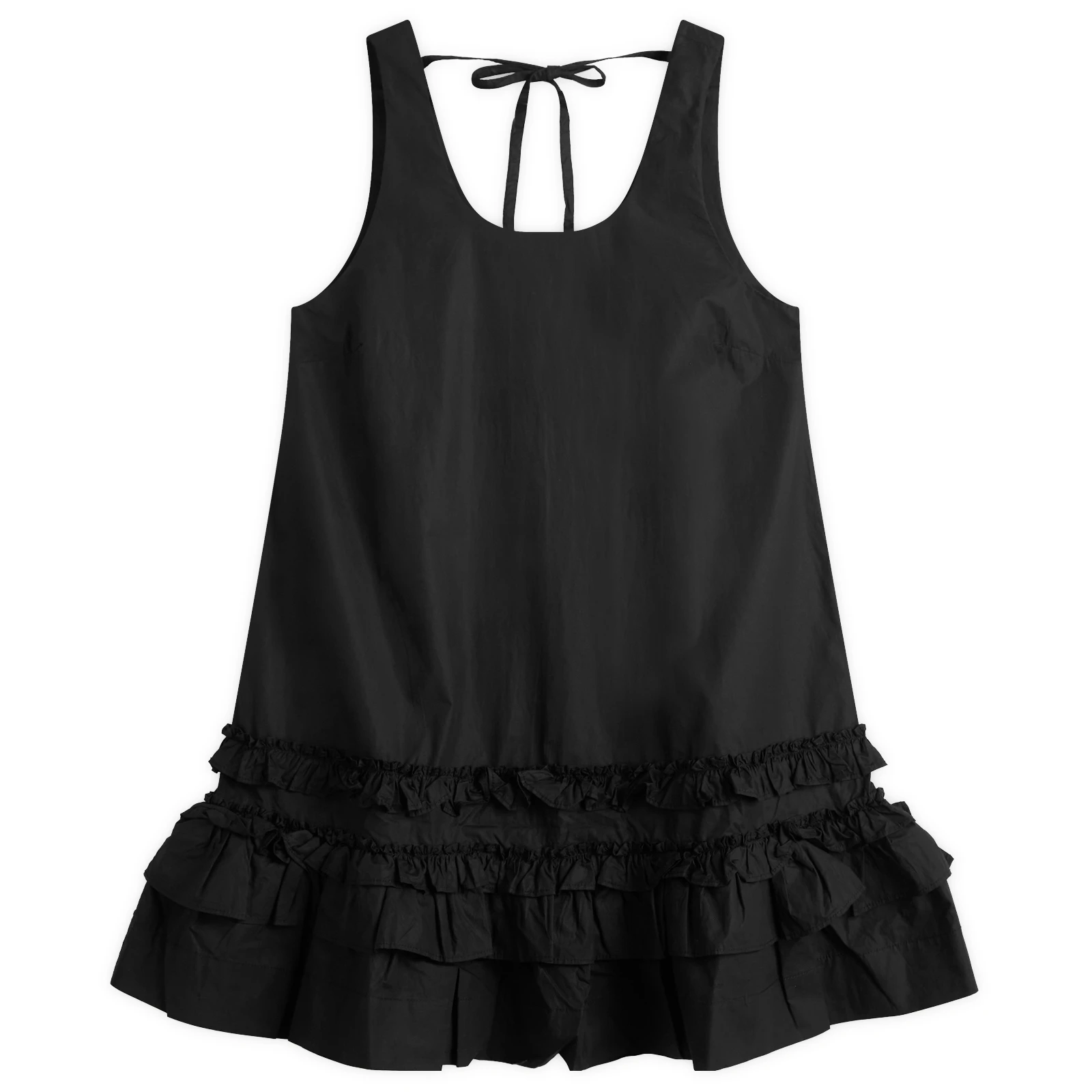GANNI Cotton Poplin U-Neck Mini Dress