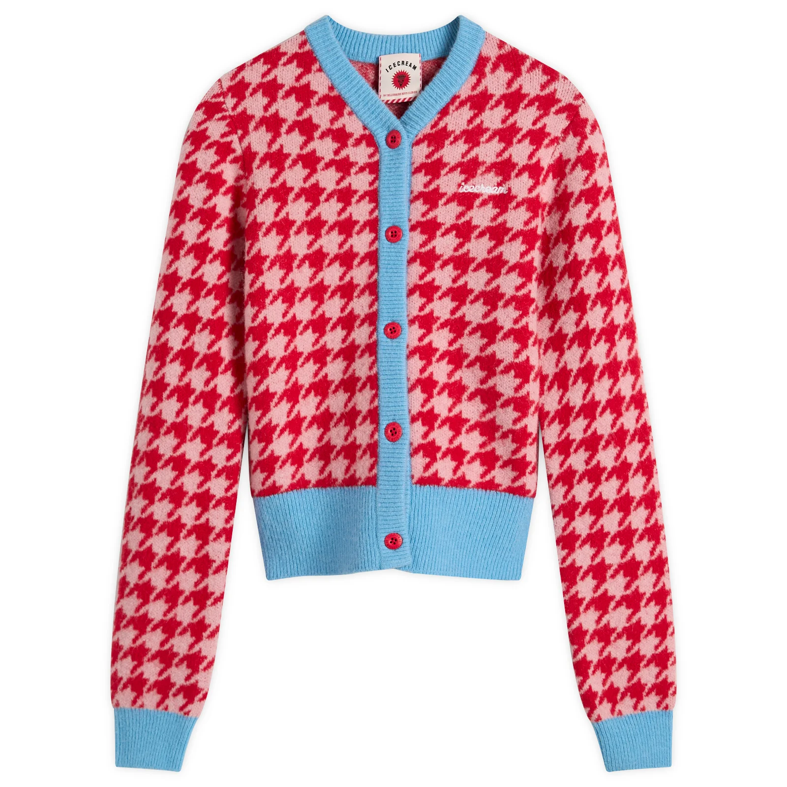 ICECREAM Houndstooth Knit Cardigan