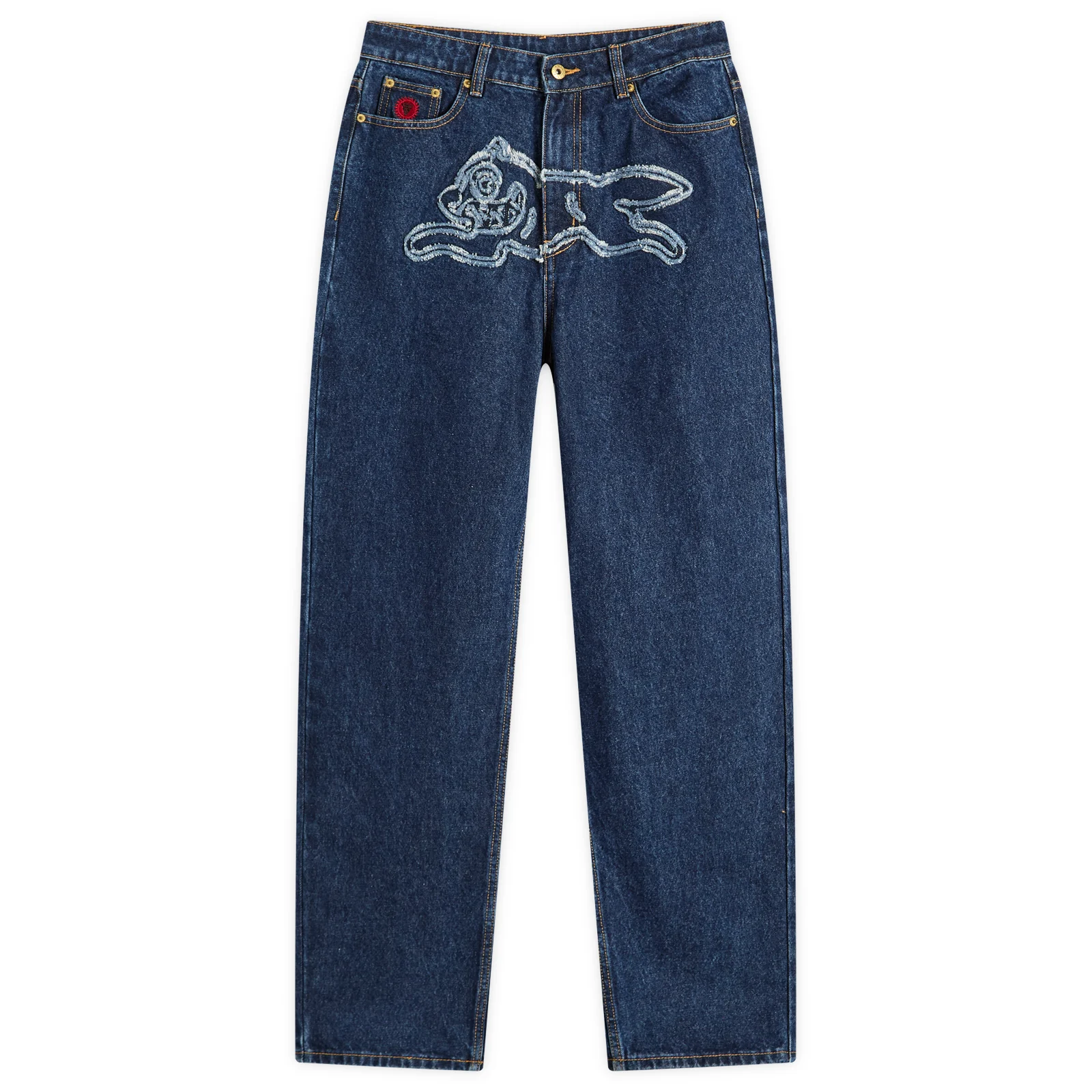 ICECREAM Applique Running Dog Denim Pants