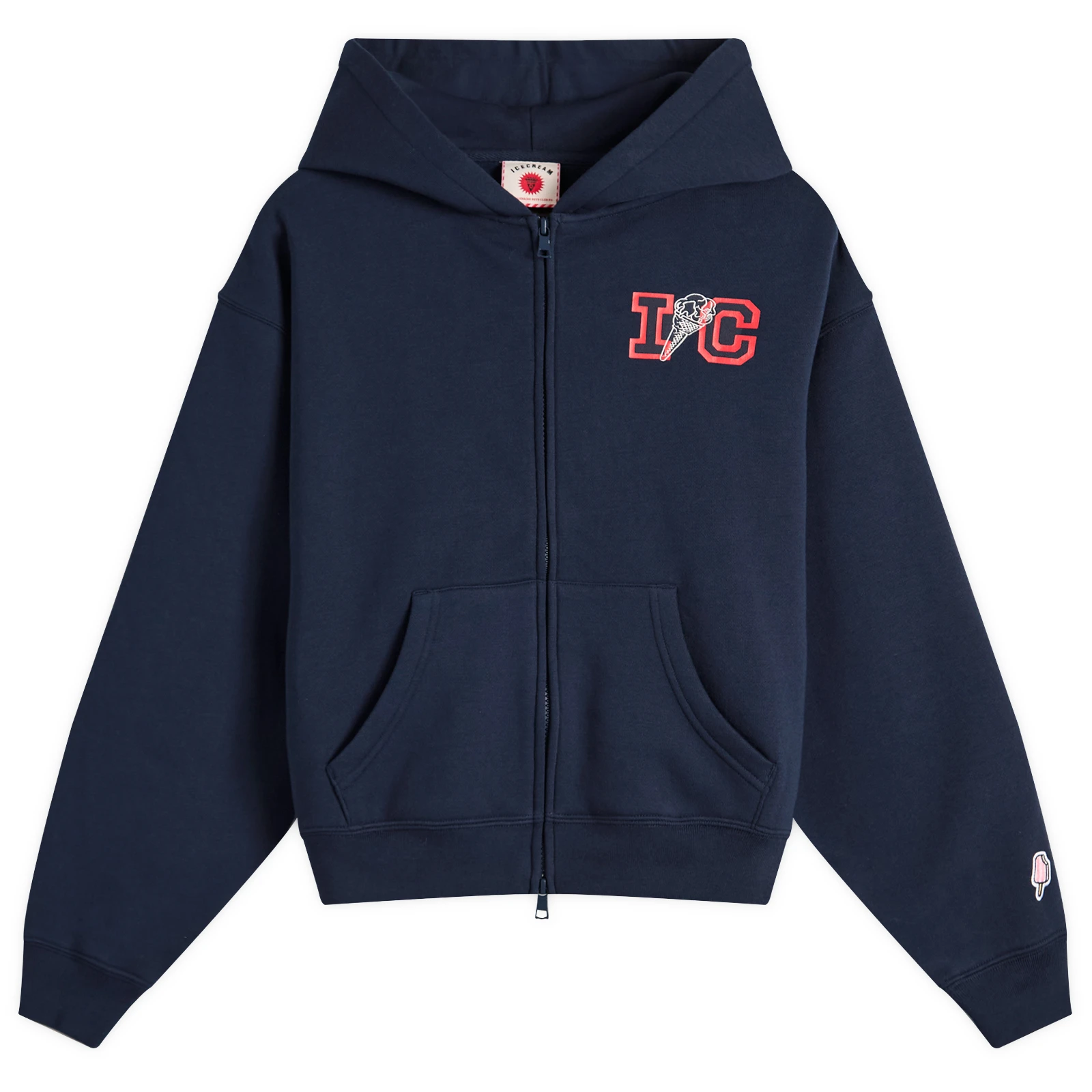 ICECREAM Cone Cropped Zip Through Hoodie