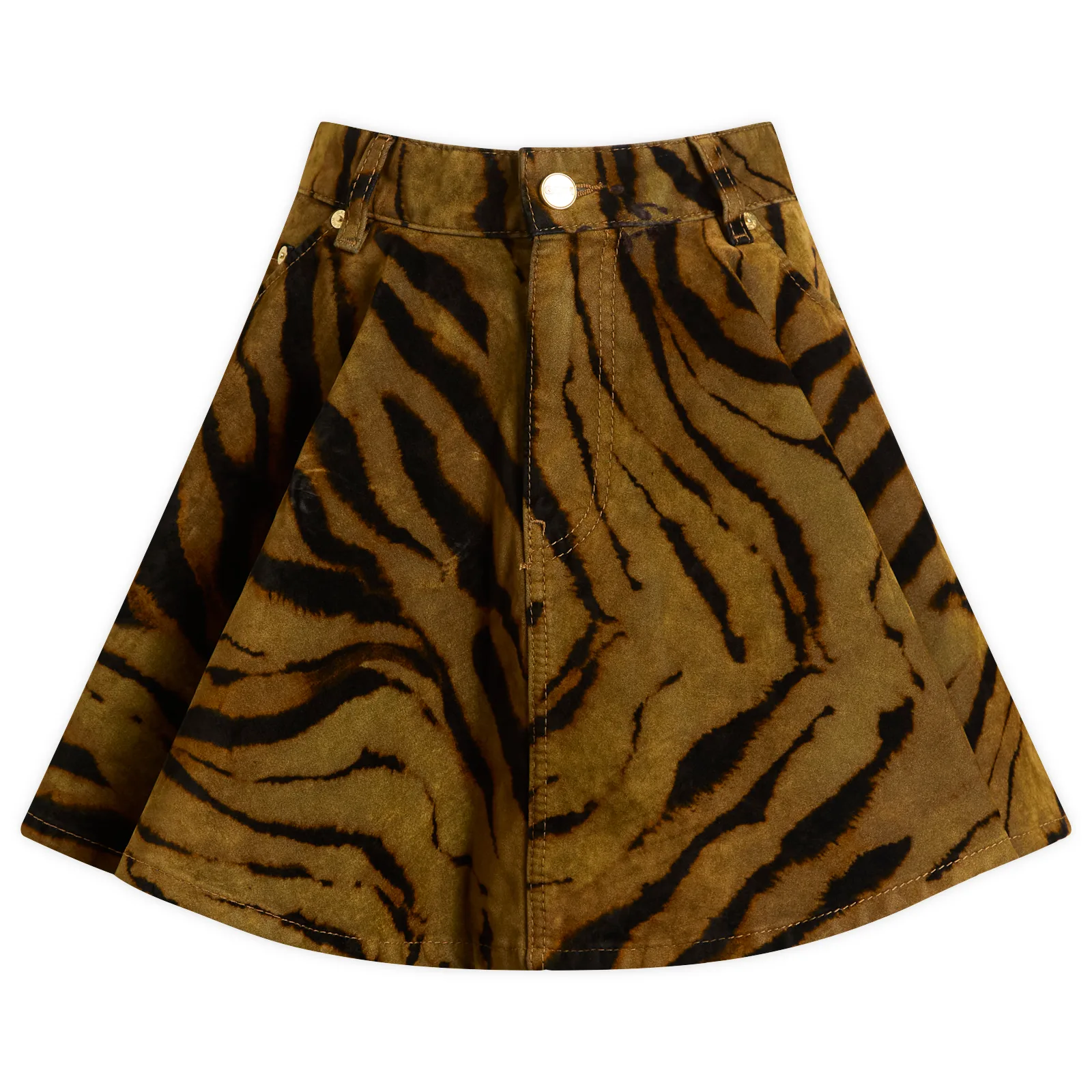 GANNI Printed Flock Denim Mini Skirt