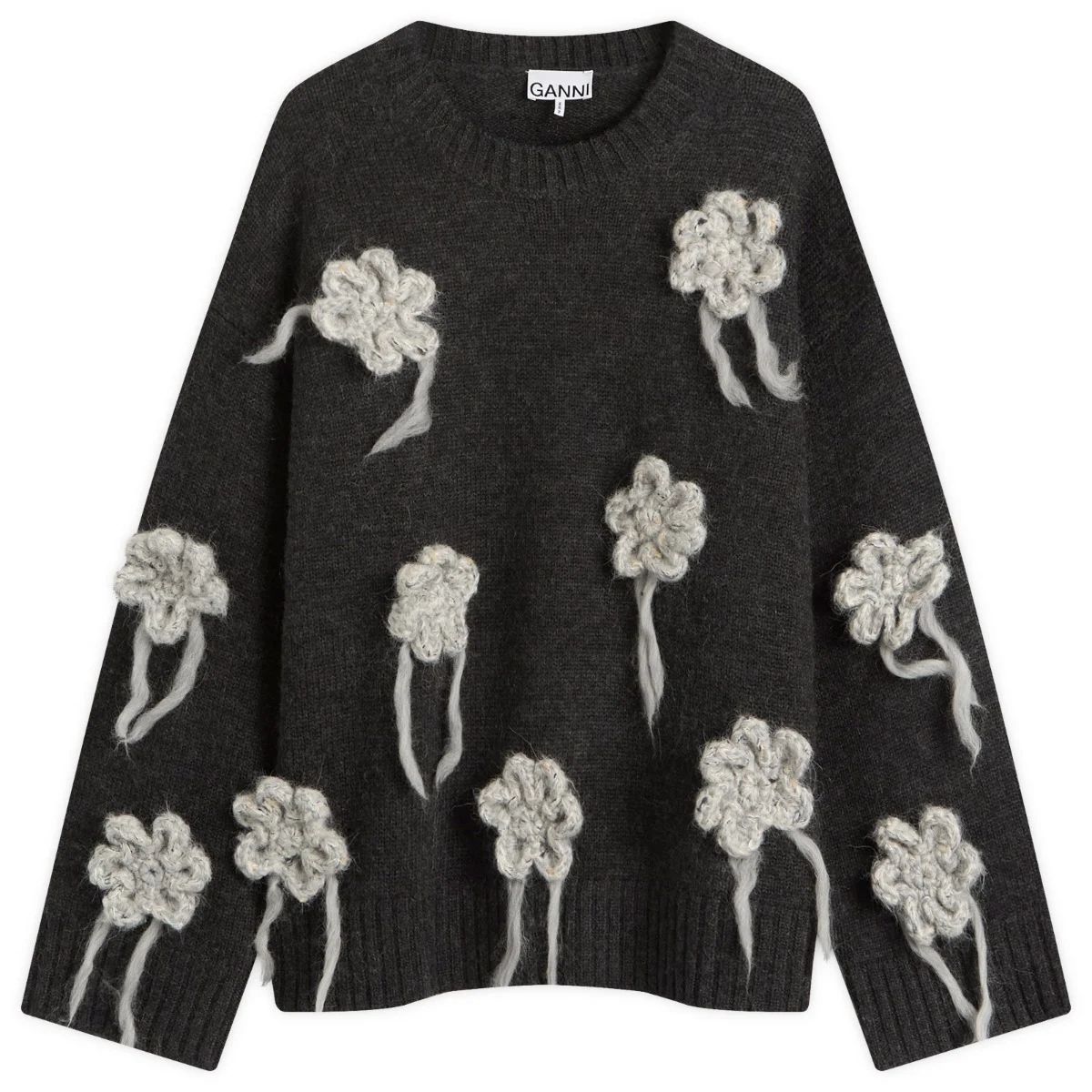 GANNI Crochet Flowers Knitted Jumper