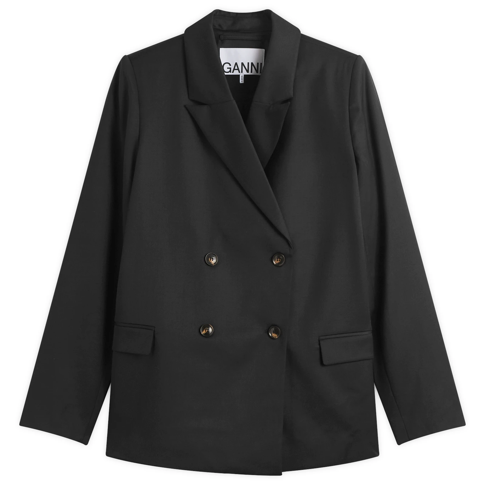 GANNI Calendered Wool Blazer