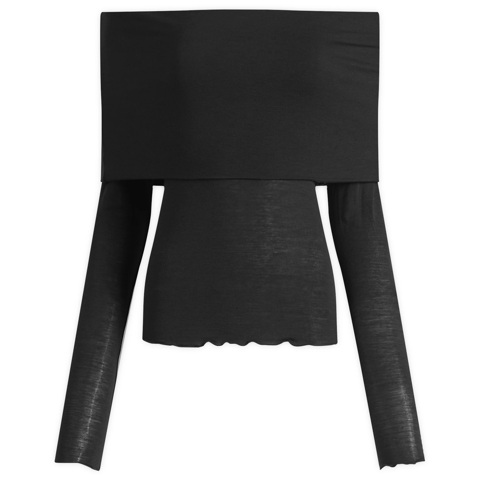 SKIMS Sheer Modal Off Shoulder Long Sleeve Top