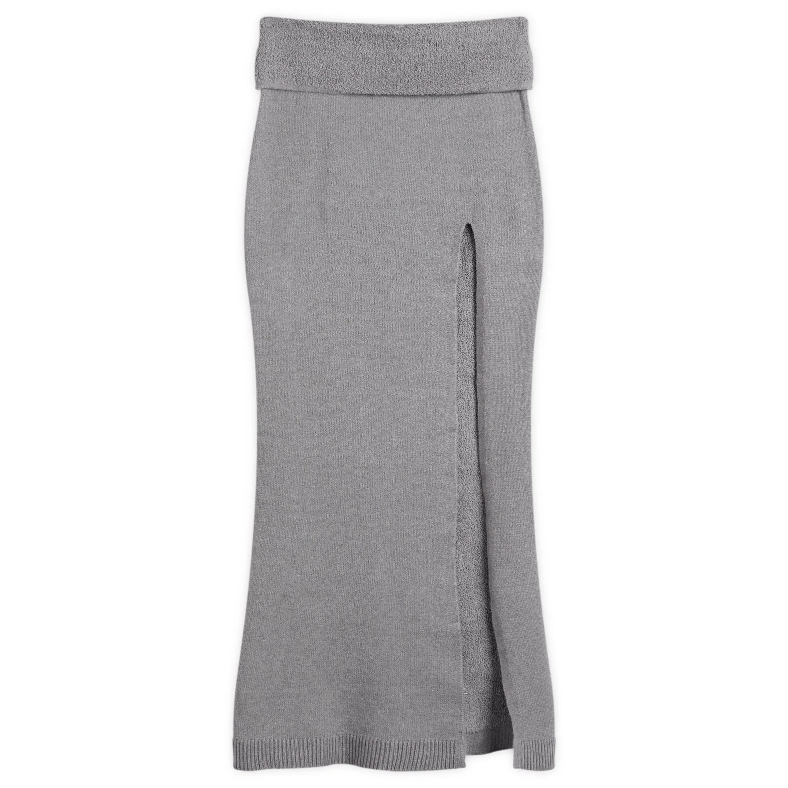 SKIMS Textured Knit High Slit Long Skirt