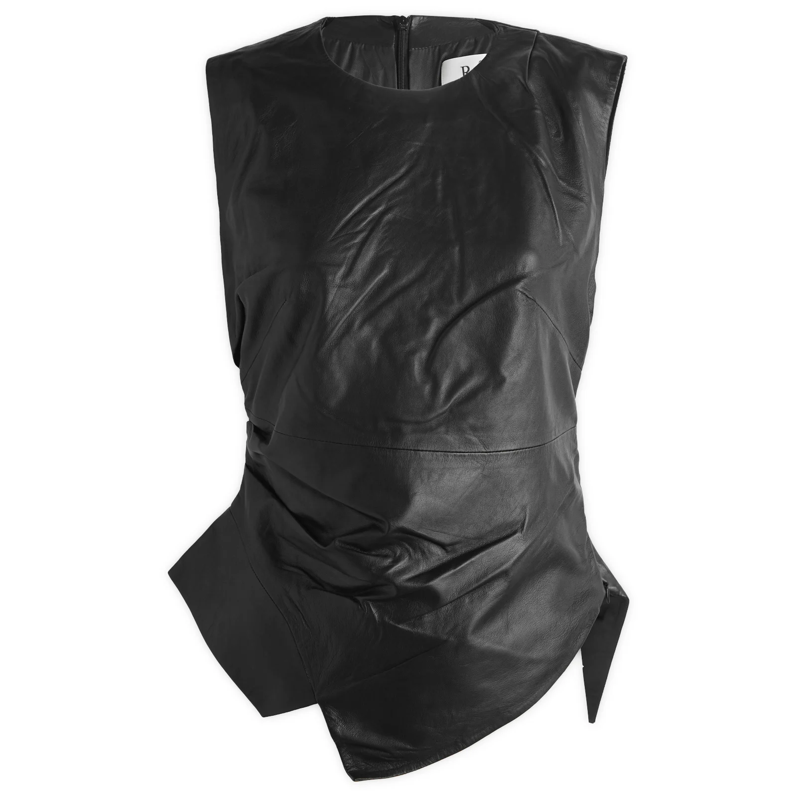 Róhe Sleeveless Draped Leather Top