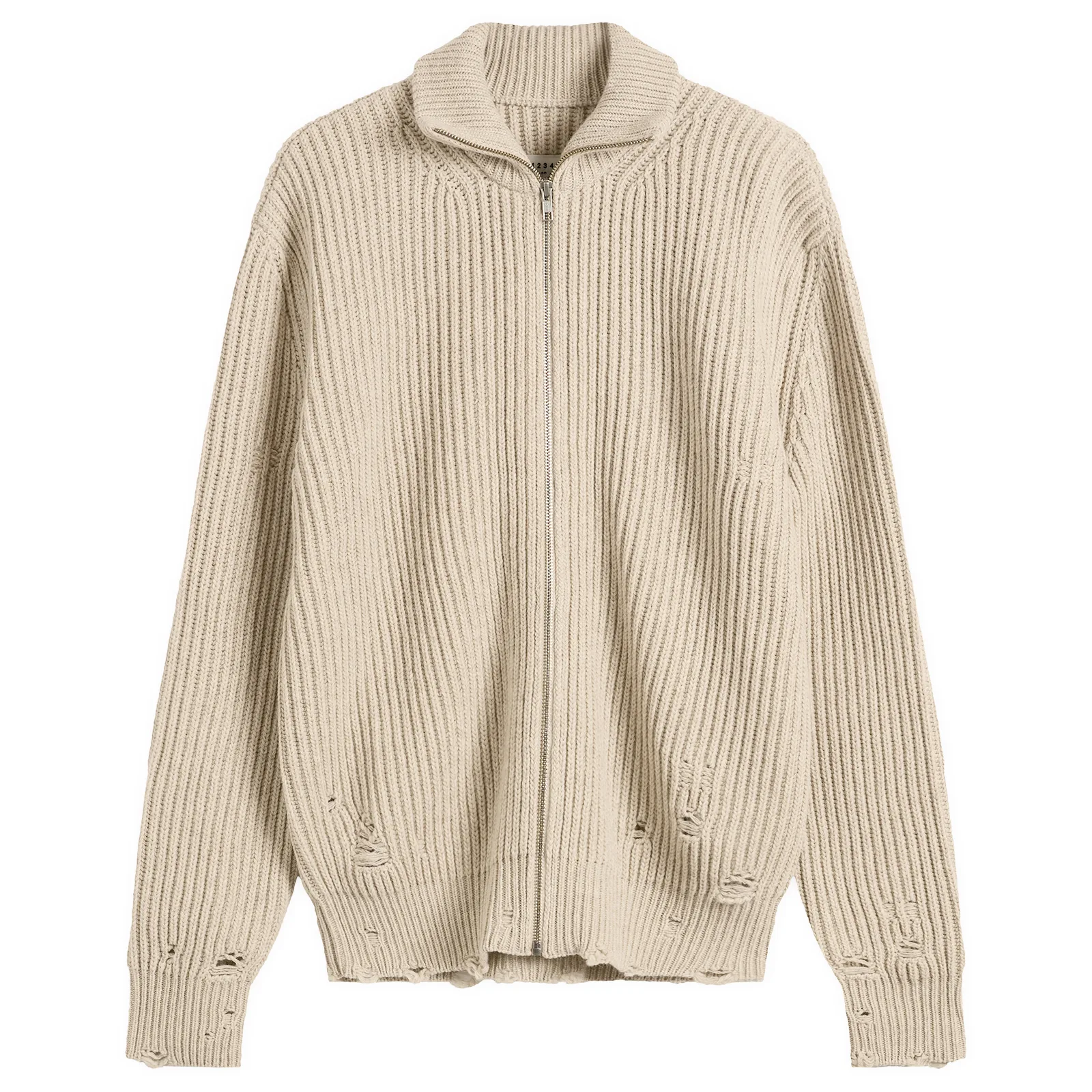 MM6 Maison Margiela Distressed Rib Zip Through