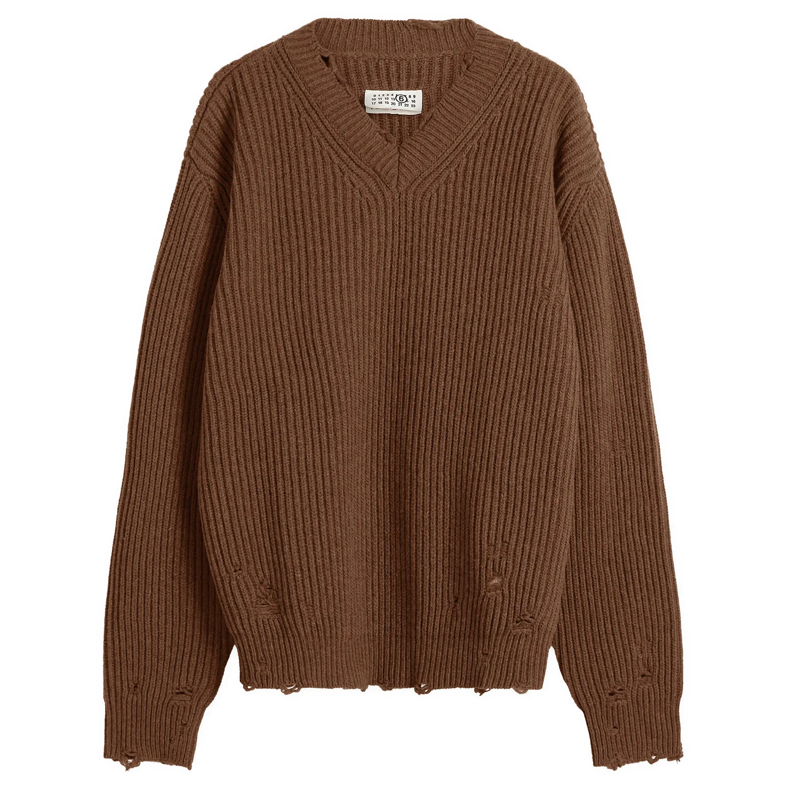 MM6 Maison Margiela Wool Blend V-Neck Jumper