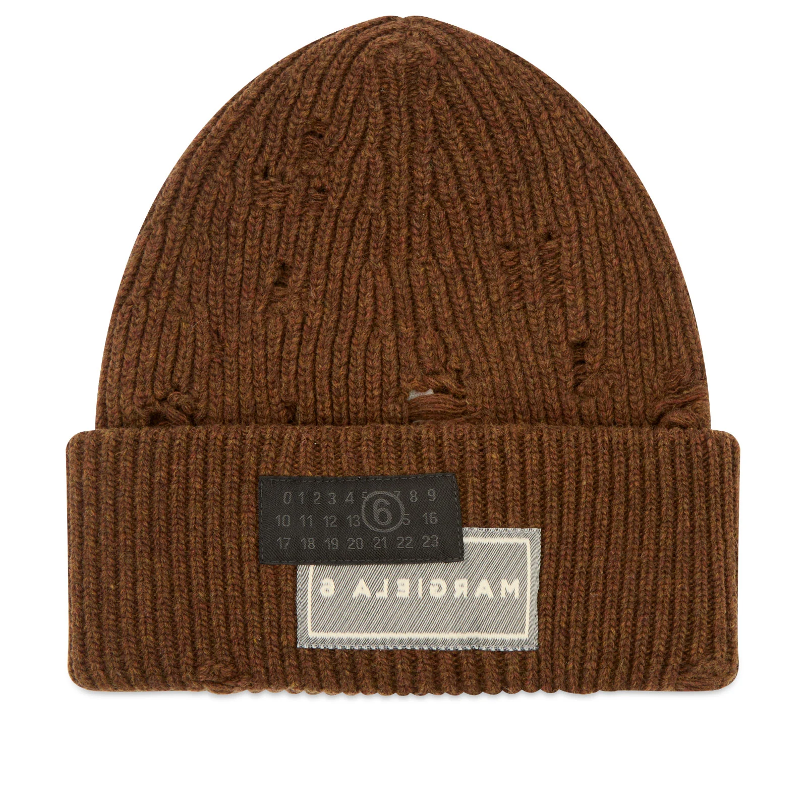 MM6 Maison Margiela Ribbed Distressed Beanie
