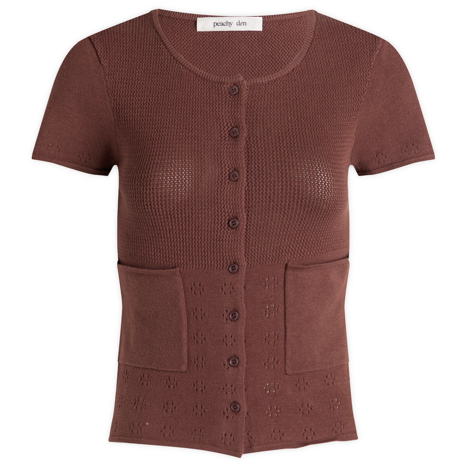 Peachy Den Marie Knit Polo Top