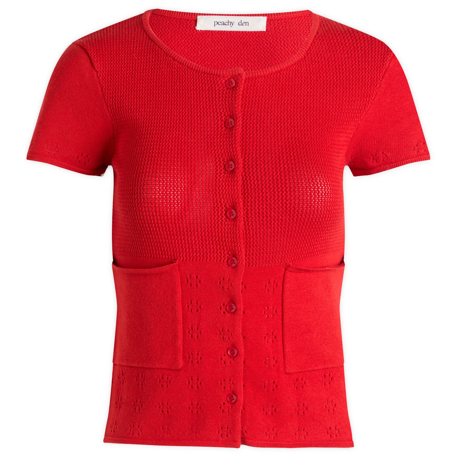Peachy Den Marie Knit Polo Top
