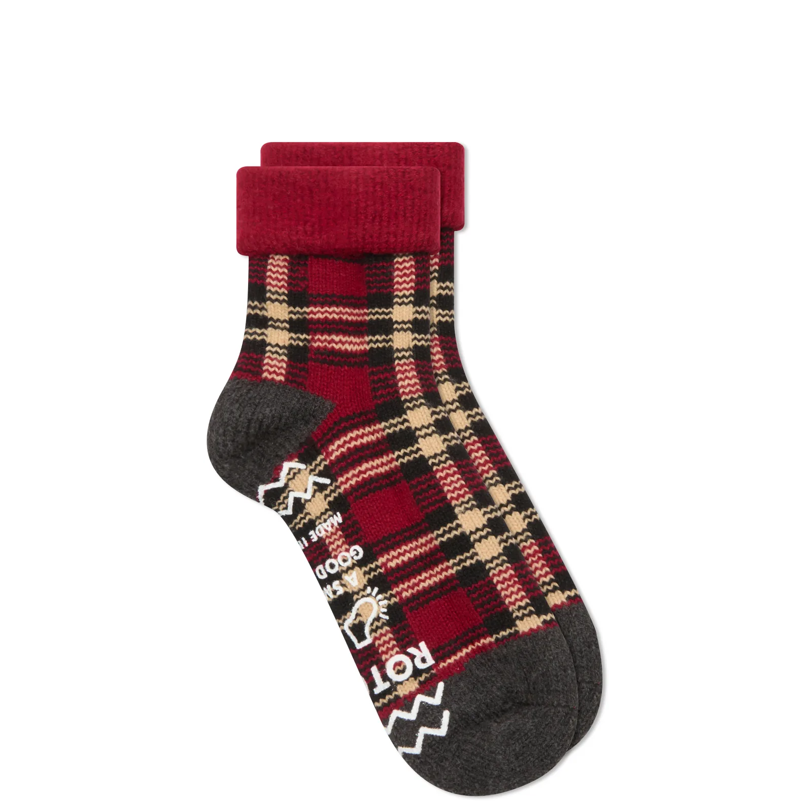RoToTo Check Comfy Room Sock