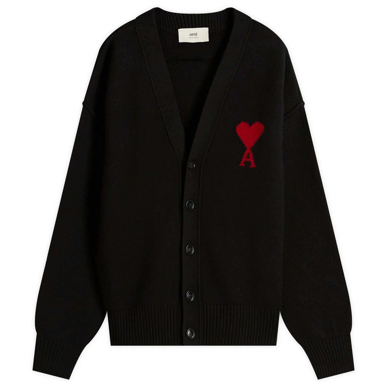 AMI Paris Felted Merino Wool Knit ADC Cardigan