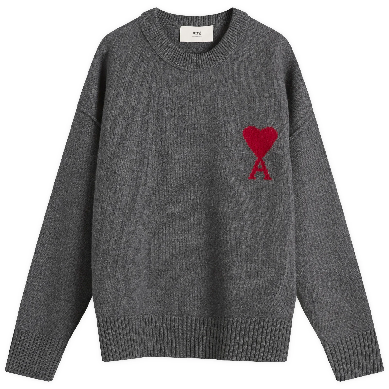 AMI Paris Felted Merino Wool Knit ADC Crew Neck Jumper