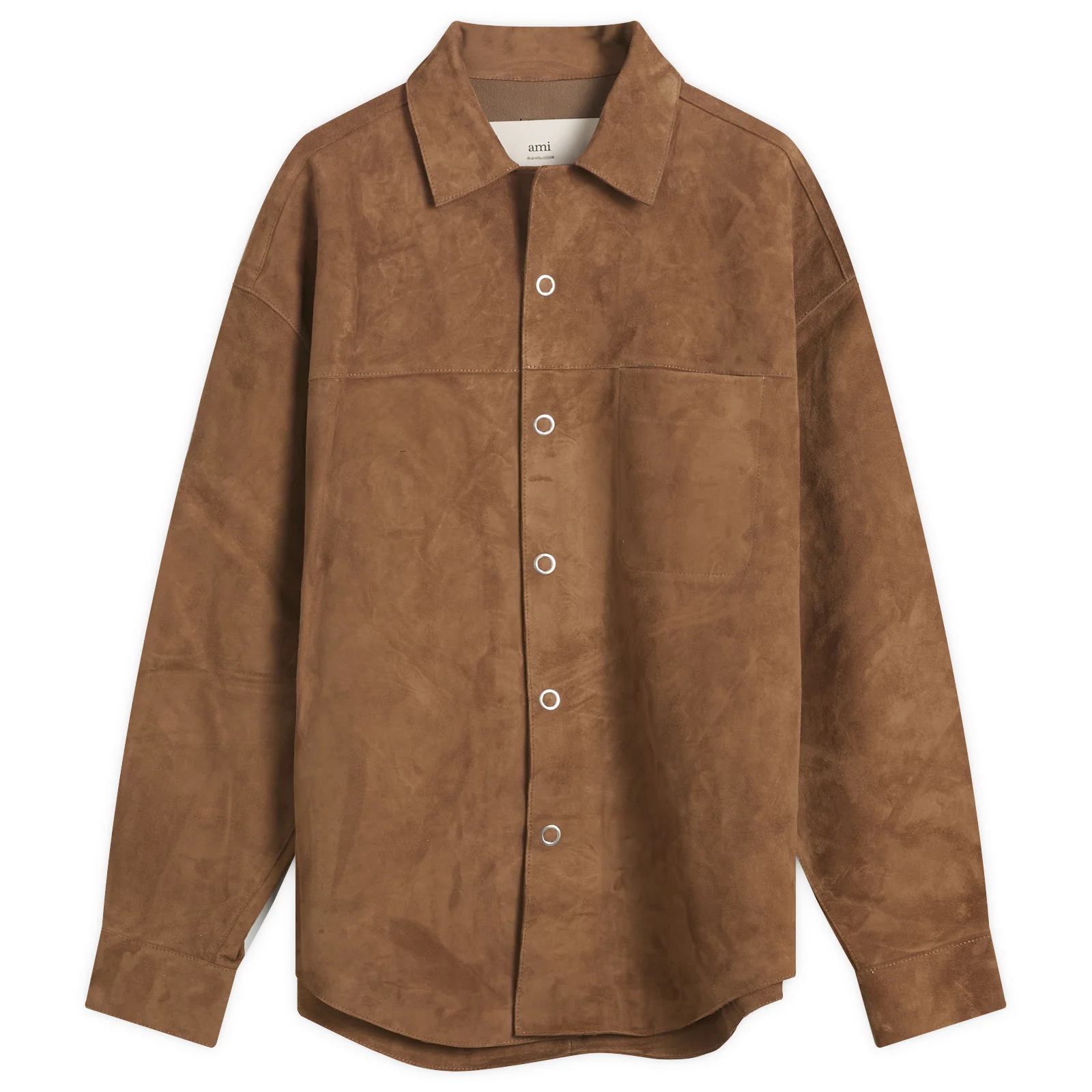 AMI Paris Goat Suede Leather Shirt Jacket