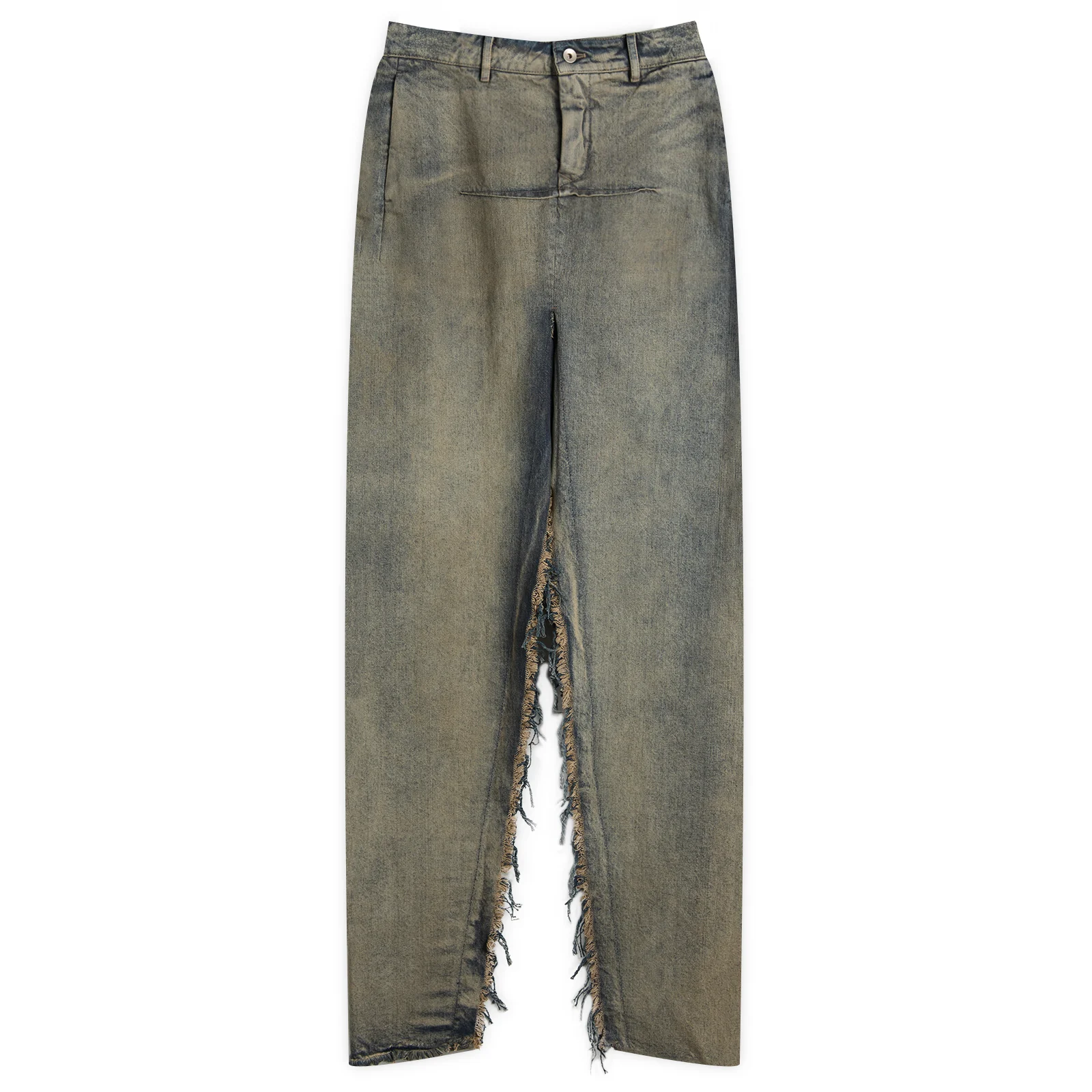 Rick Owens Denim Sliced Maxi Skirt