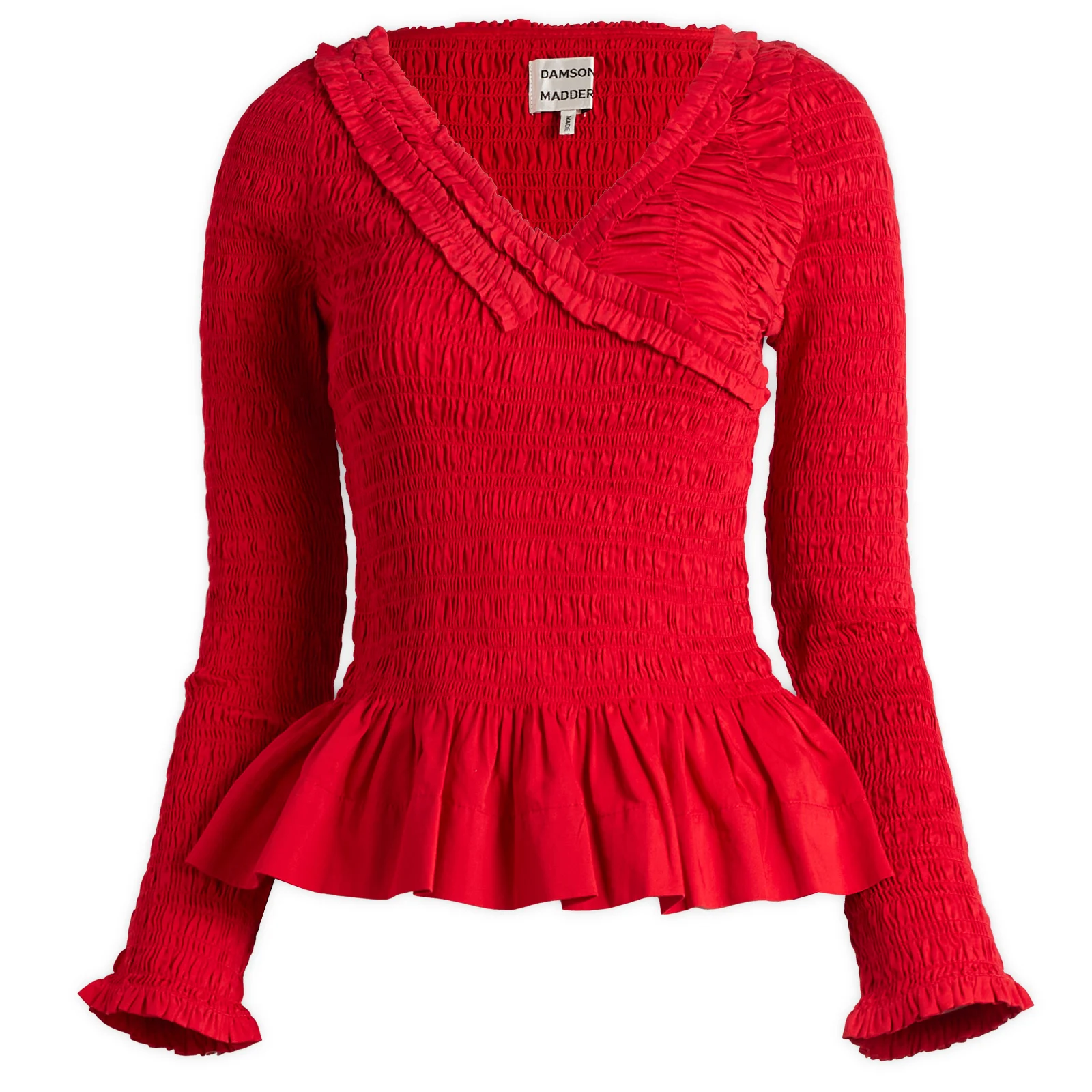 Damson Madder Suri Shirred Cotton Blouse