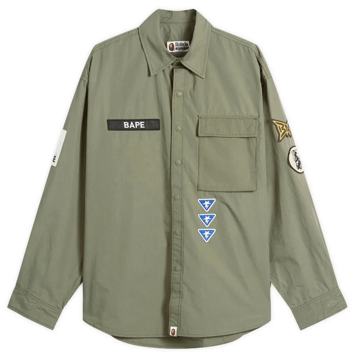 A Bathing Ape Logo Military Shirt