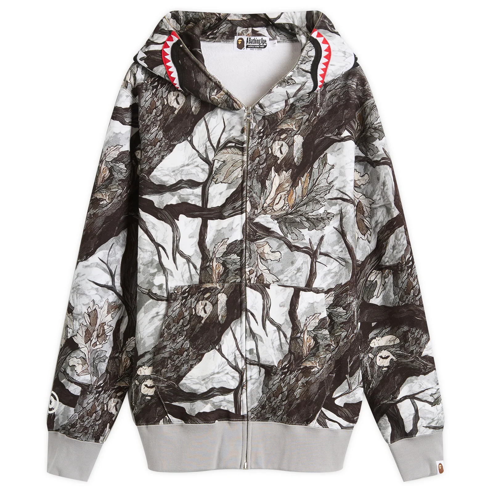 A Bathing Ape Tree Edge Camo Shark Zip Hoodie