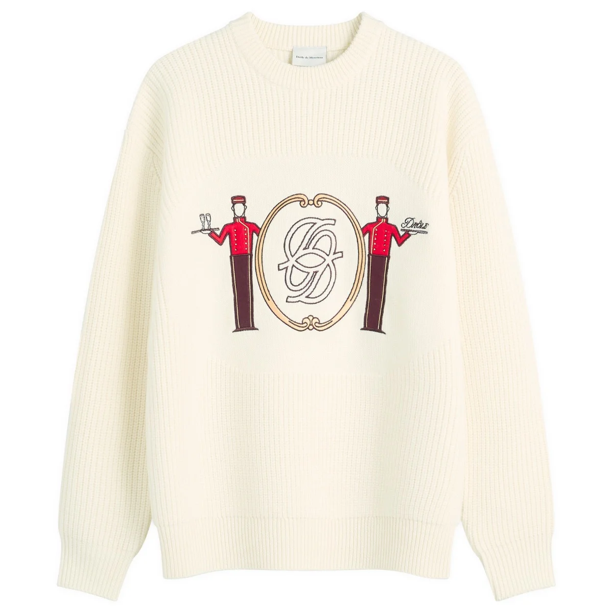 Drole De Monsieur Jacquard Groom Knit Jumper