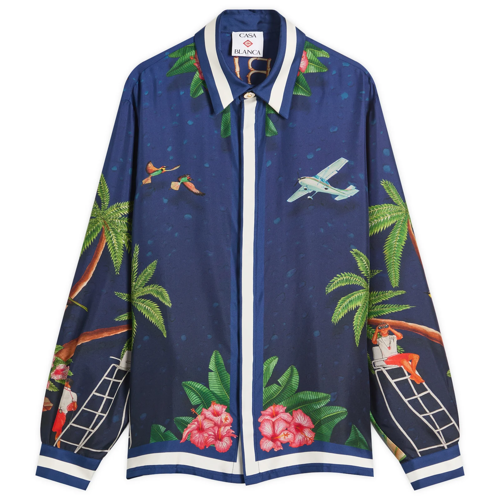 Casablanca Classic Long Sleeve Patterned Silk Shirt