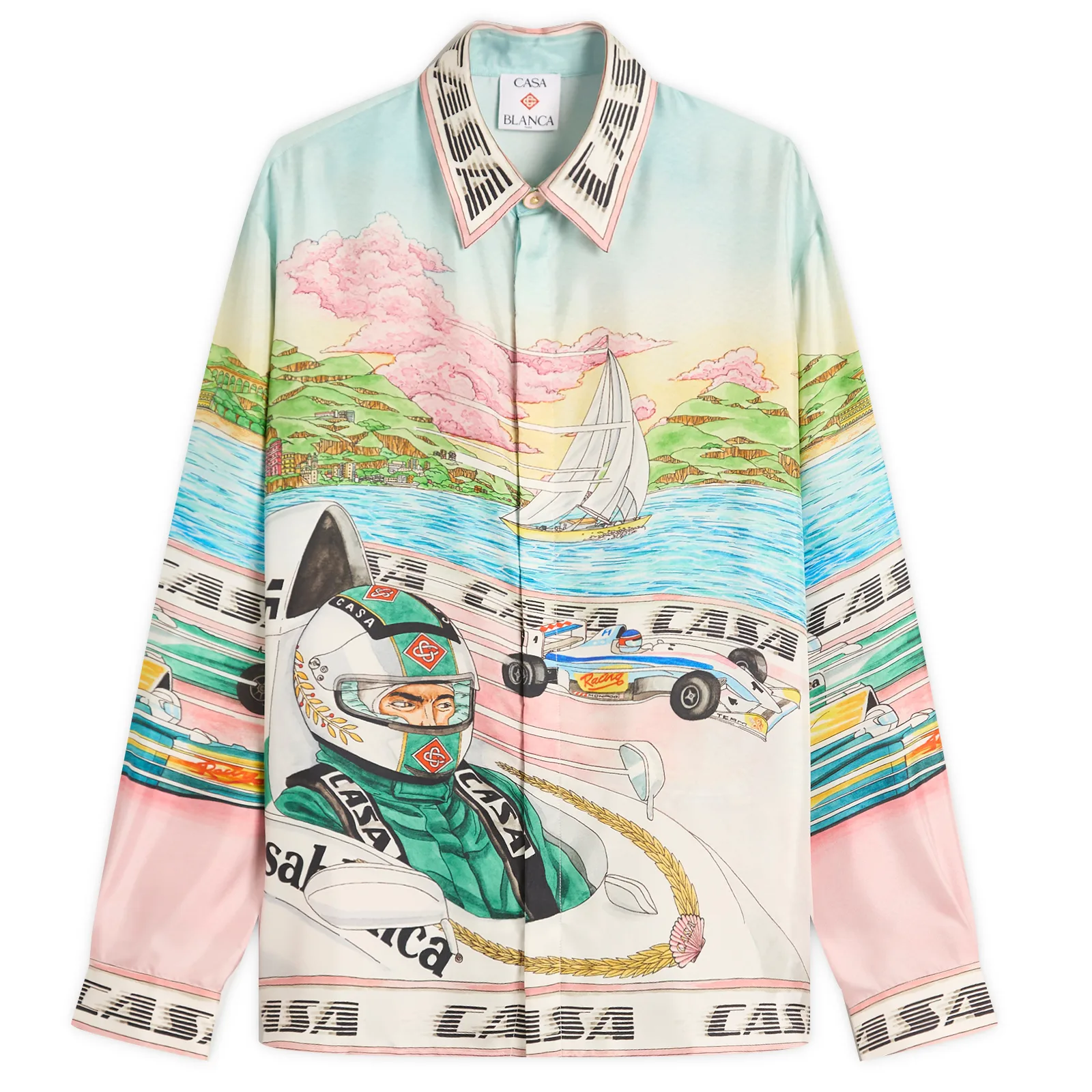 Casablanca Classic Long Sleeve Patterned Silk Shirt