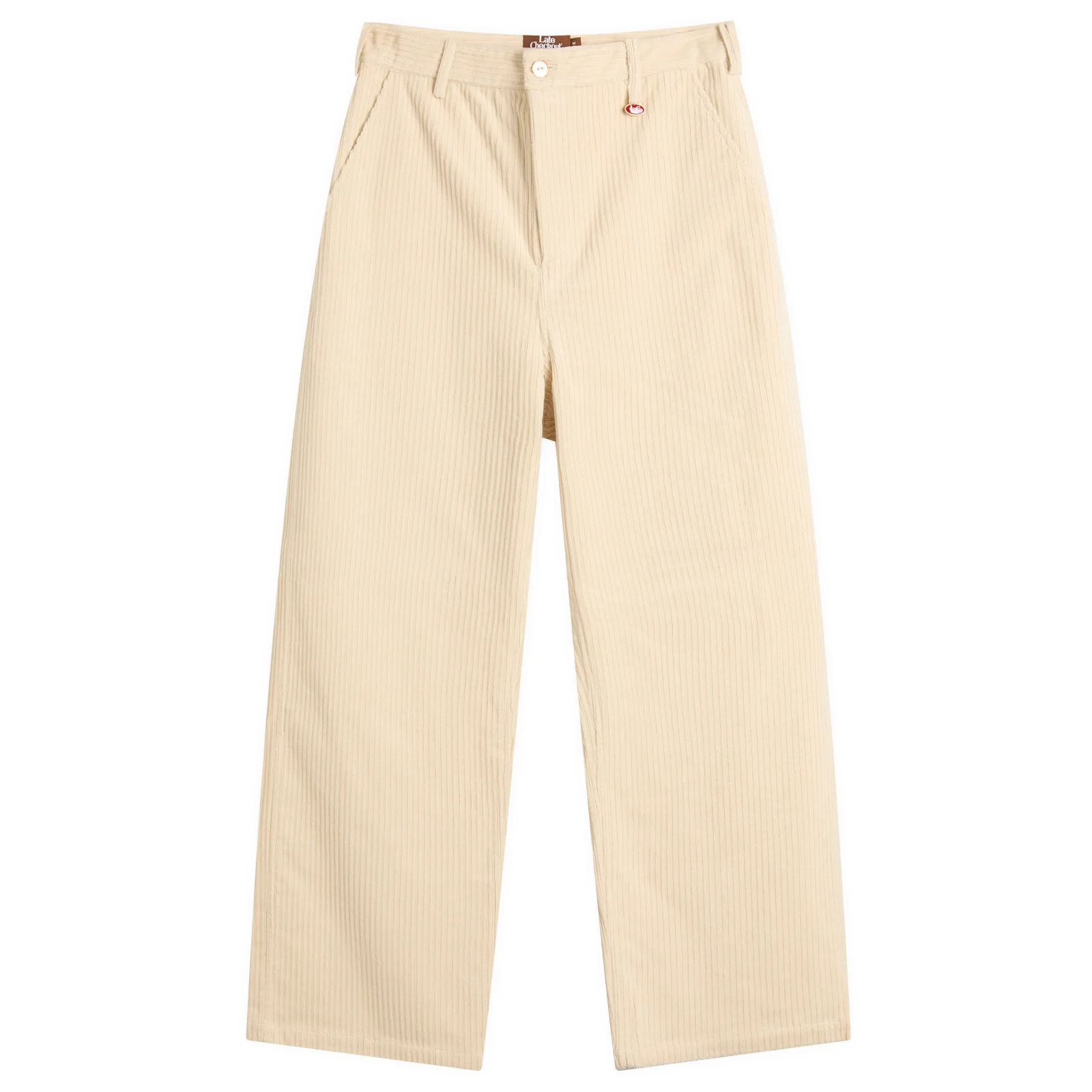Late Checkout White Corduroy Work Trousers