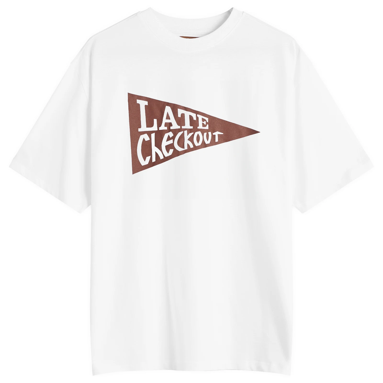 Late Checkout White Burgundy Flag Tee