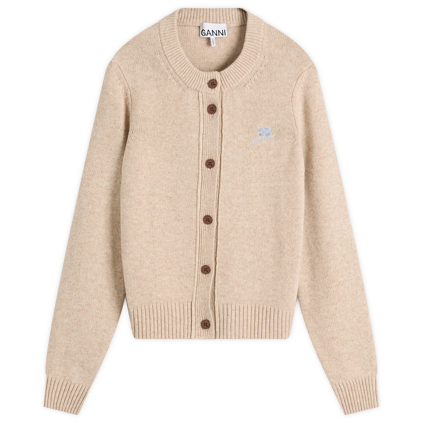 GANNI Core Future Wool Mix Cardigan