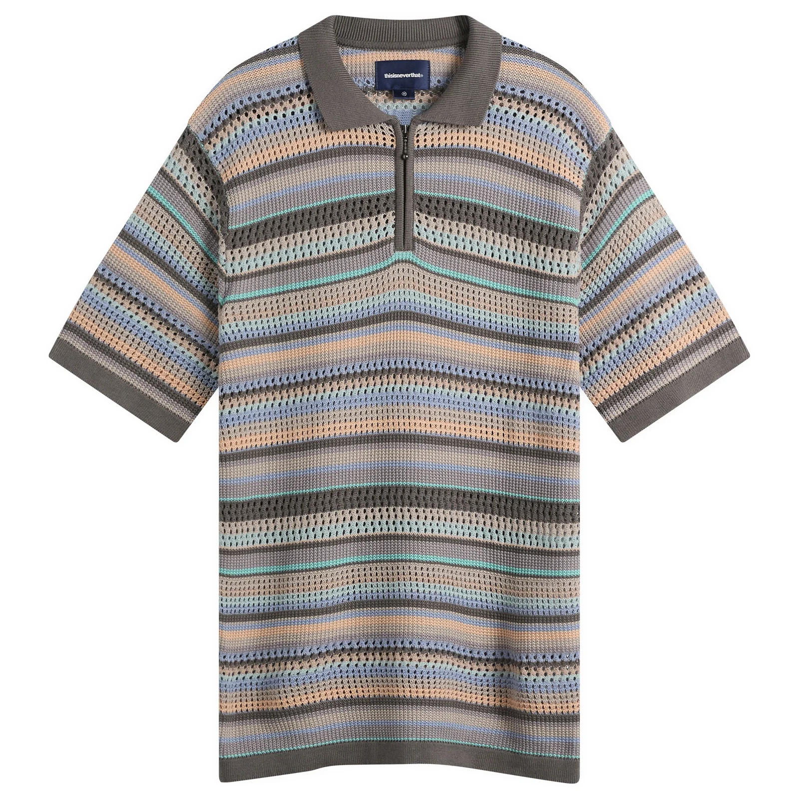 thisisneverthat Striped Knit Polo