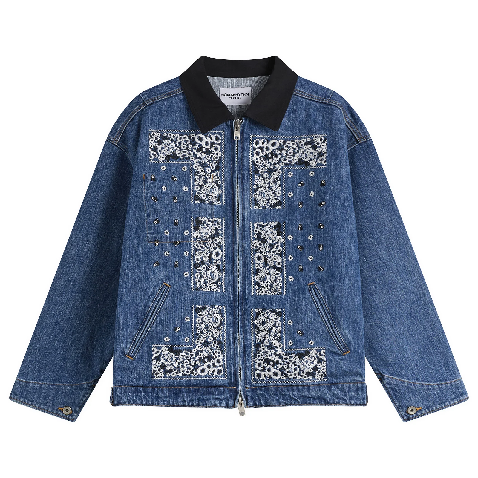 NOMARHYTHM TEXTILE Bandana Embroidery Denim Jacket