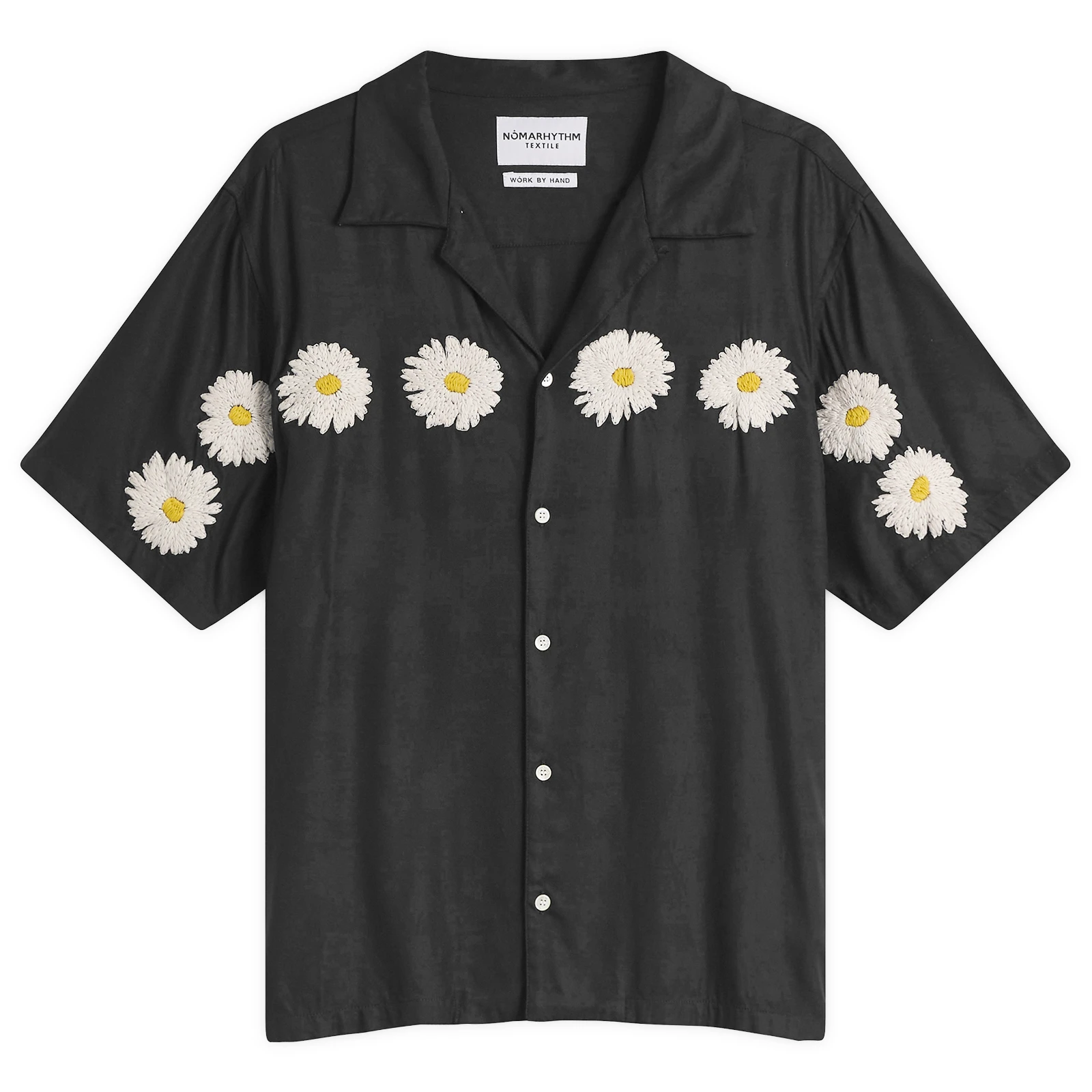 NOMARHYTHM TEXTILE Flower Embroidery Open Collar Shirt