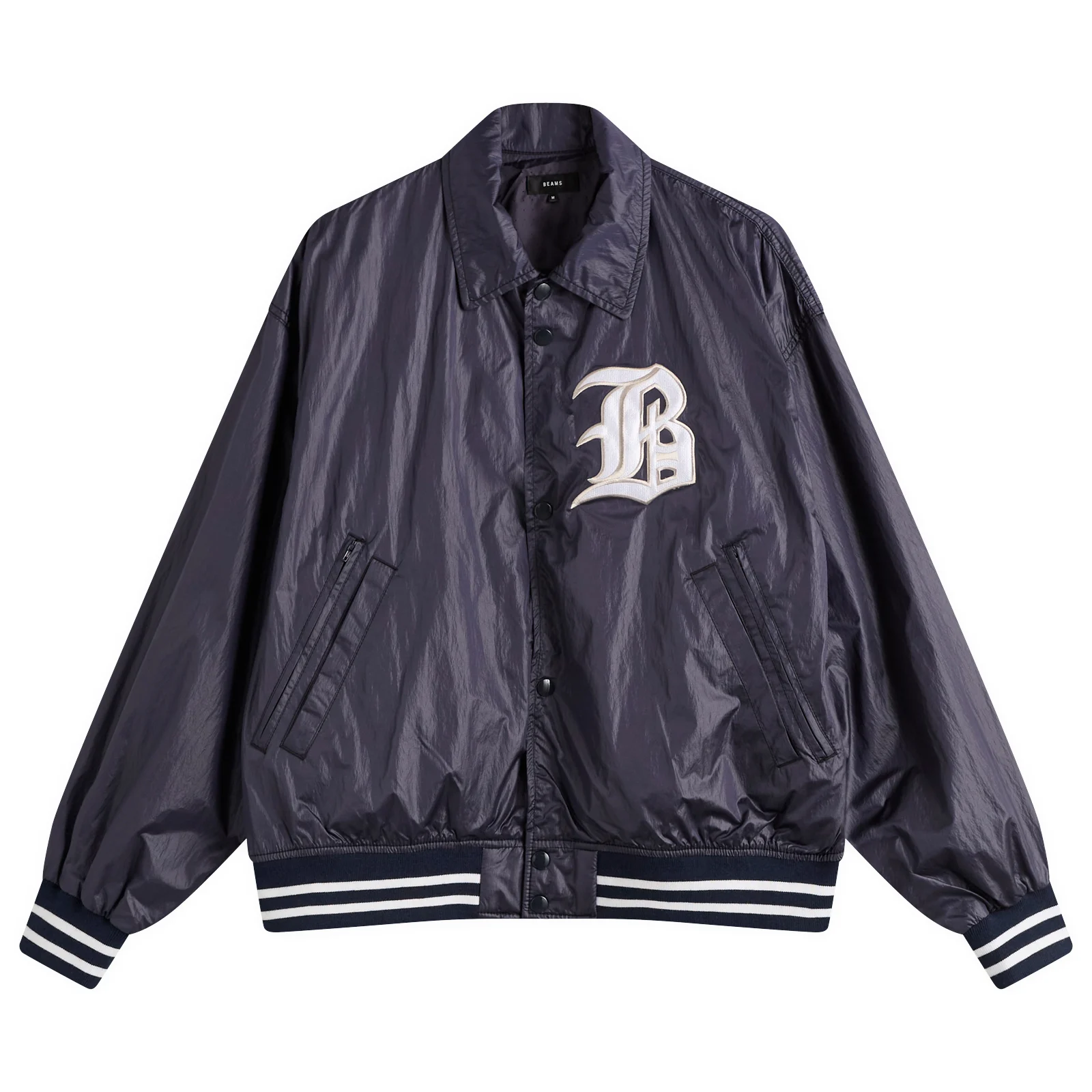 BEAMS B Satin Varsity Jacket