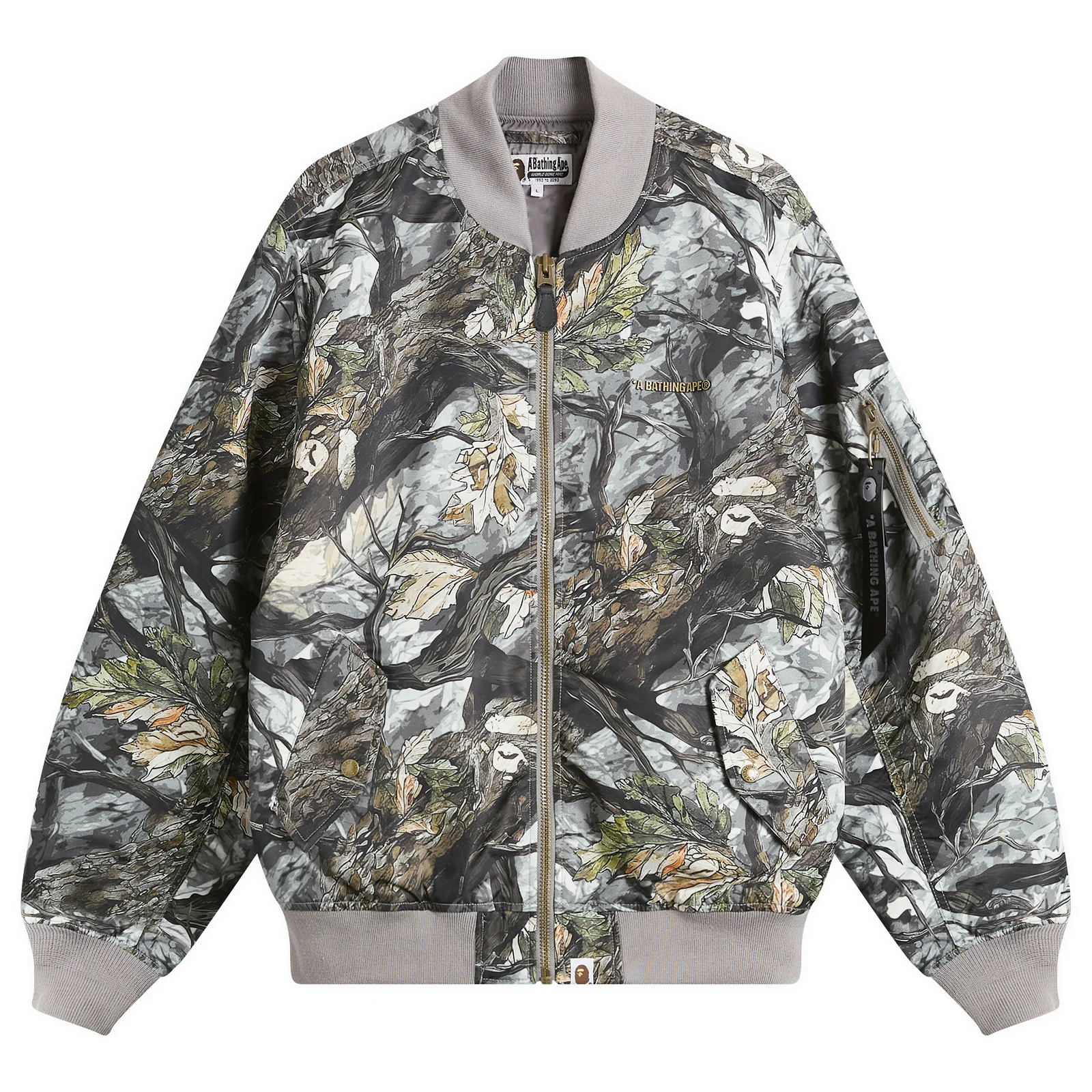 A Bathing Ape Tree Edge Camo Bomber Jacket