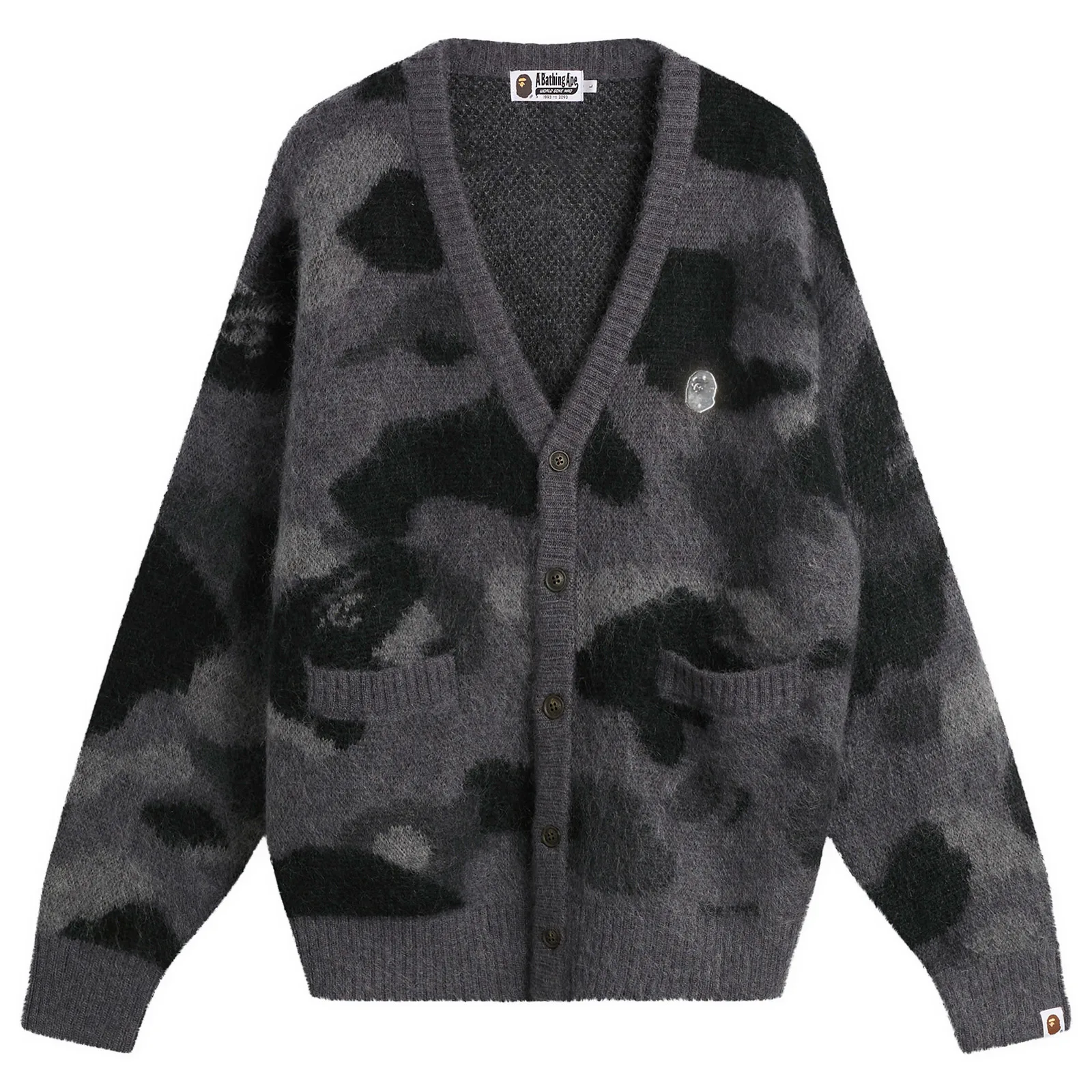 A Bathing Ape Colour Camo Mohair Knit Cardigan