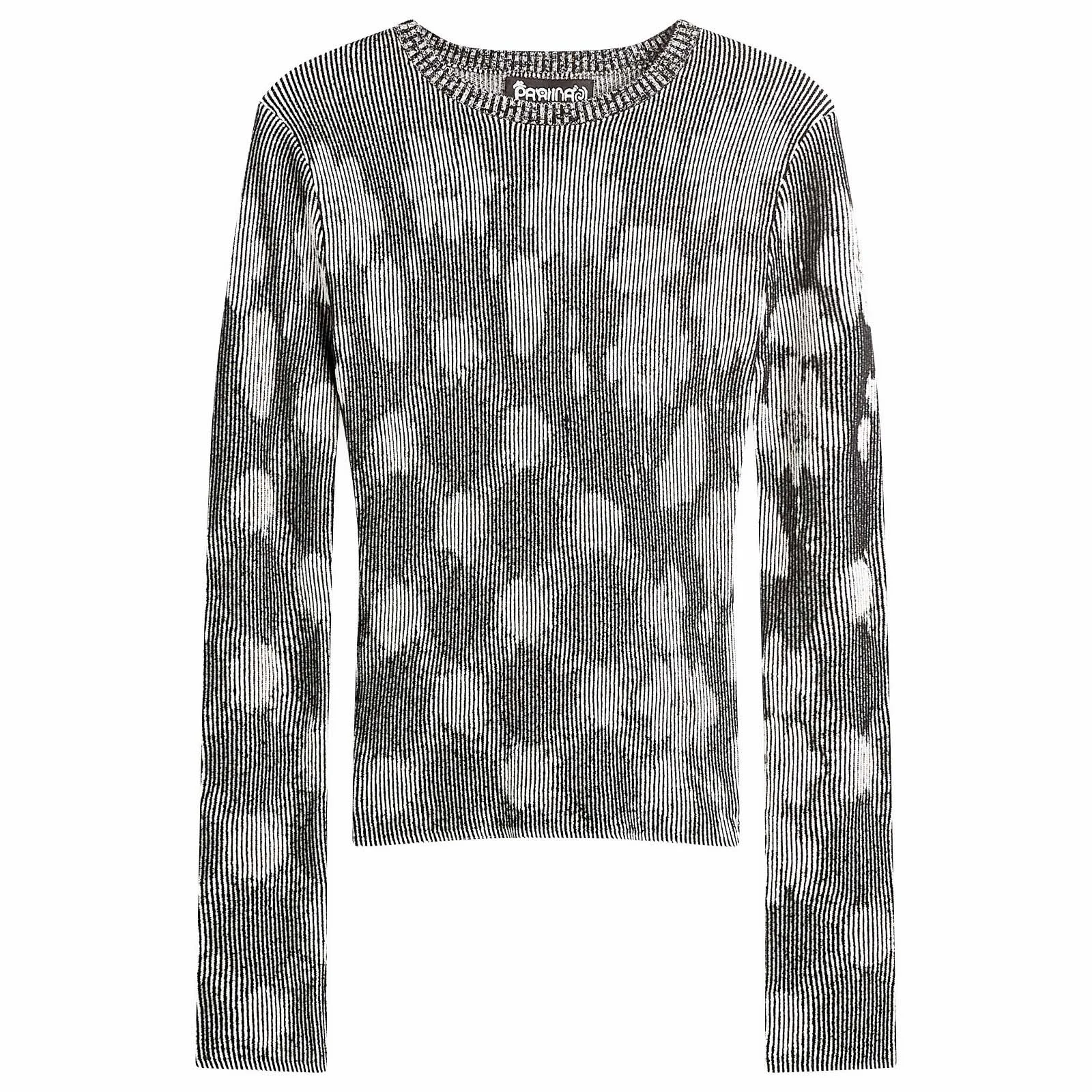Paolina Russo Illusion Knit Fitted Long Sleeve Top